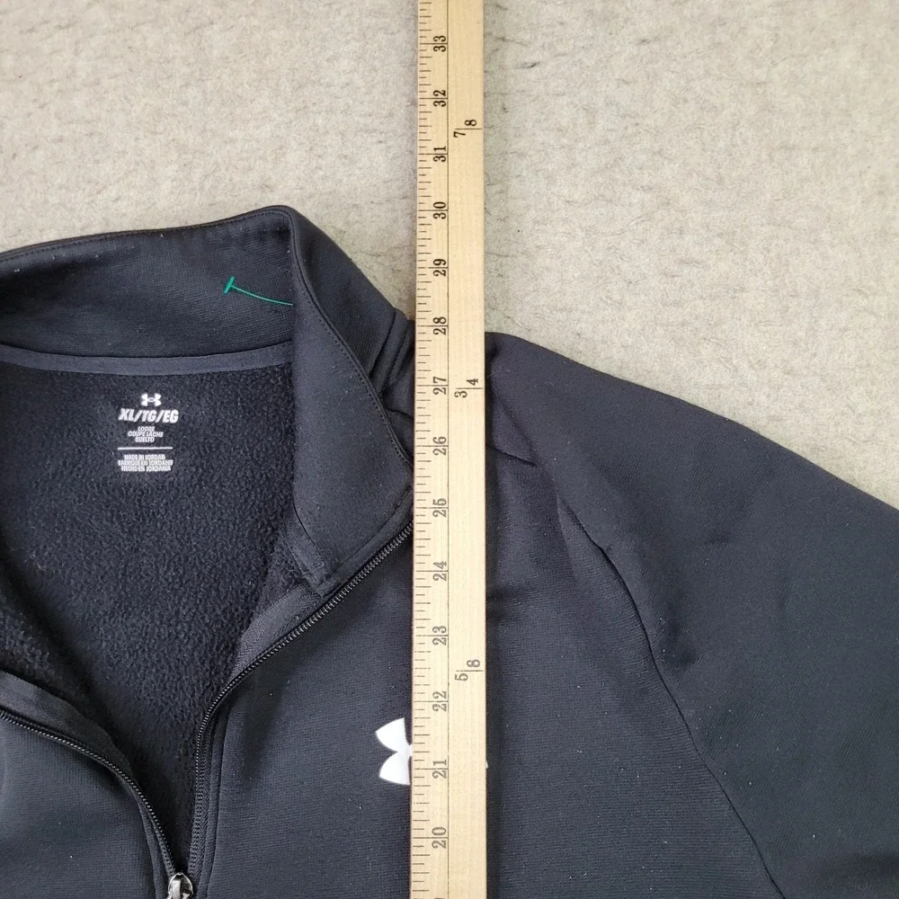 Under Armour 1/4 Zip Fleece Pullover Mens XL Black Loose Mock Neck Performance - Picture 6 of 7